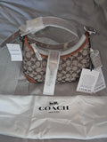 Coach NWT Signature Jacquard Crystal Hamptons Hobo Bag