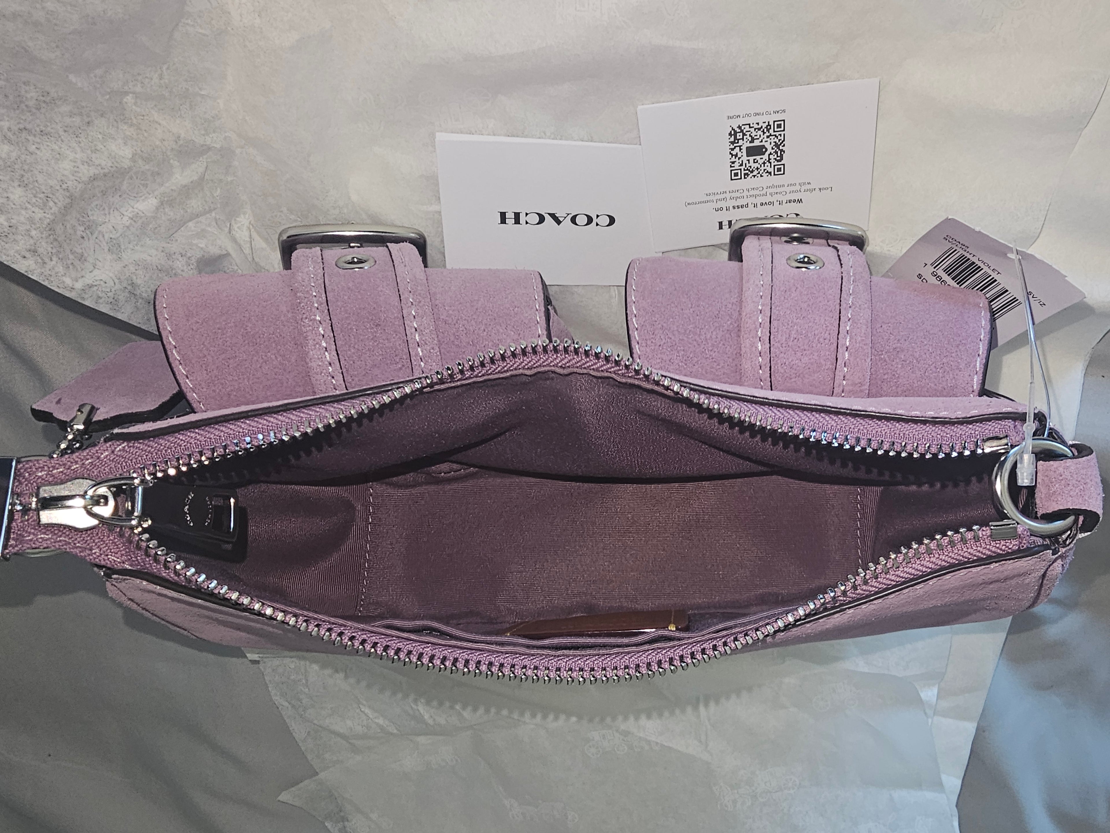 Coach NWT Ashton Violet Suede Shoulder Bag