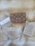 Coach NWT Signature Jacquard Crystal Zip Around Wallet