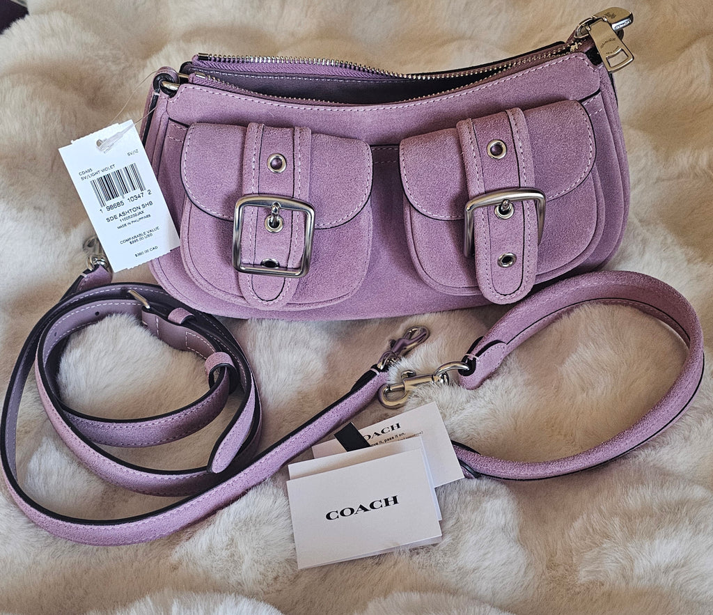 Coach NWT Ashton Violet Suede Shoulder Bag