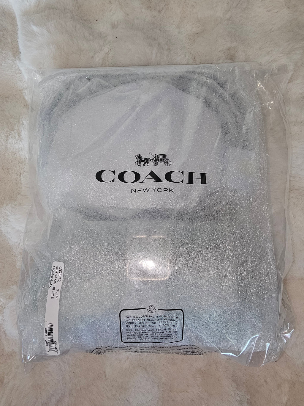 Coach NWT Ashton Silver Mint Suede Shoulder Bag