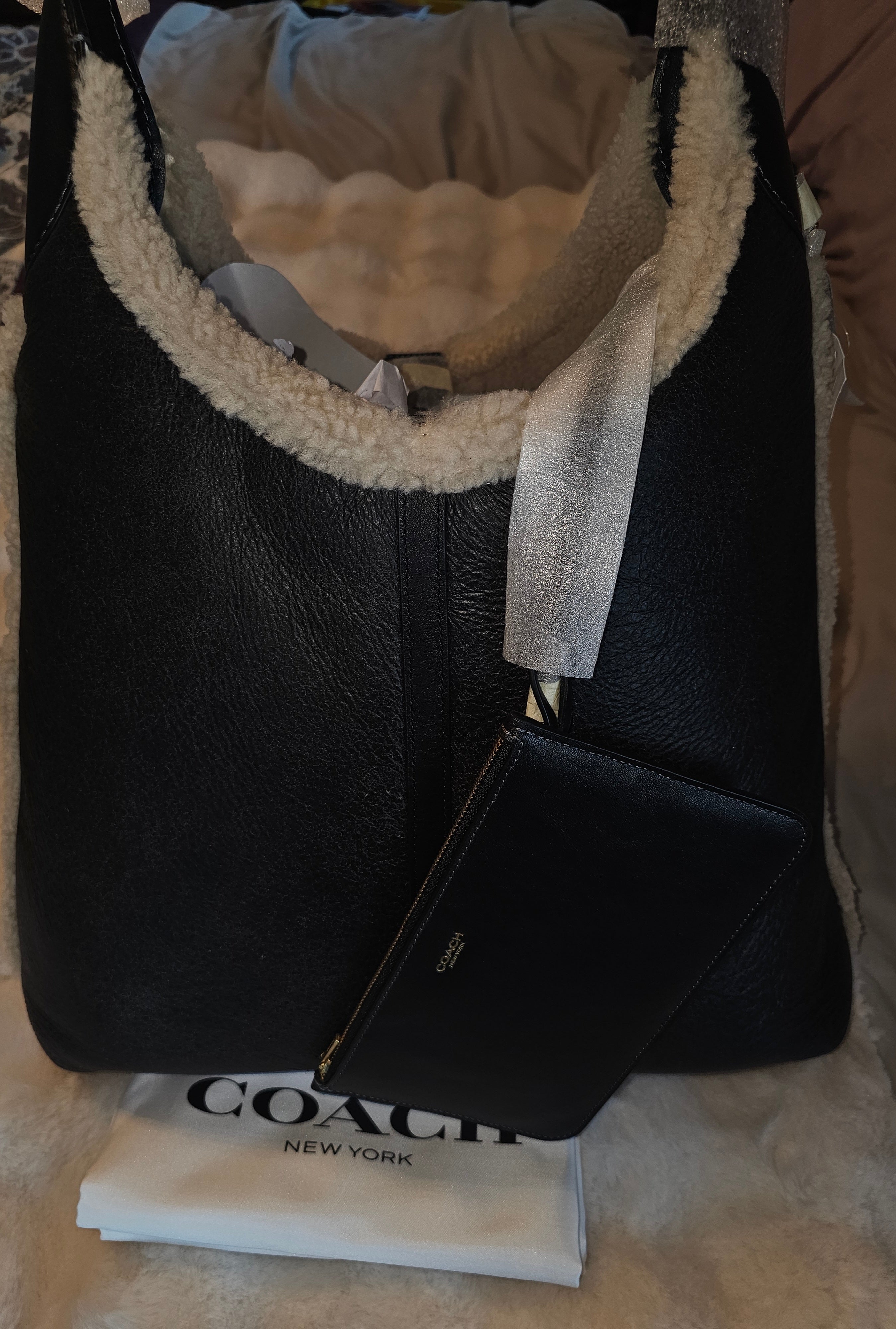 Coach NWT Brooklyn 39 With Shearling and a Wristlet