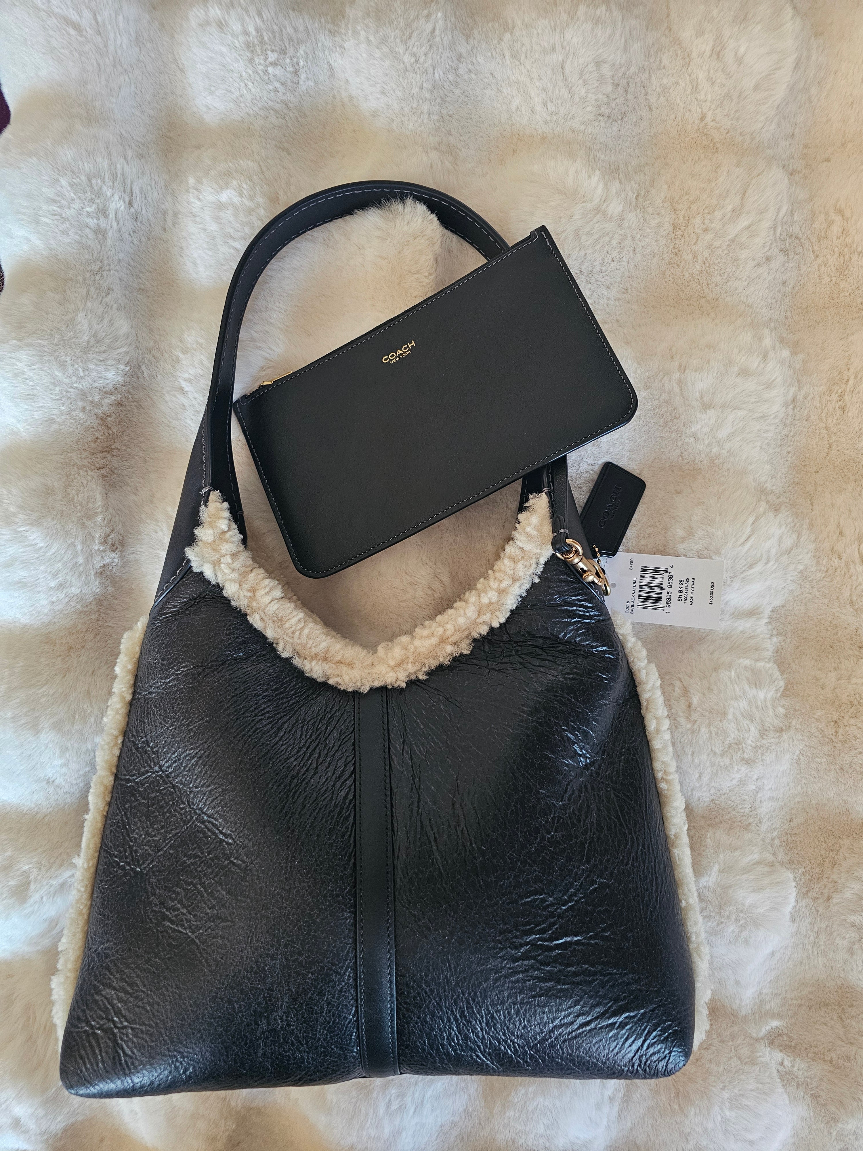 Coach NWT Brooklyn 28 With Shearling and Wristlet