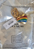 Coach NWT Gold Heart With Rainbow Bag Charm