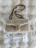 Coach NWT Tabby 20 Shoulder Bag in Cream Shearling